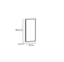 Obdĺžnikové zrkadlo s rozmermi 89,6 cm x 33 cm x 1,6 cm