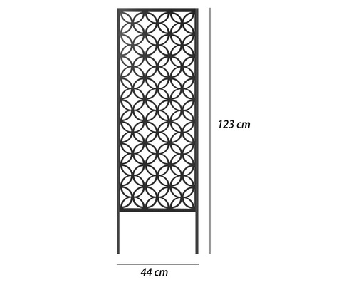 Kovová zástena s kruhovým vzorom, výška 123 cm, šírka 44 cm