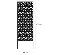 Dekoratívna kovová zástena s výškou 180 centimetrov a šírkou 60 centimetrov