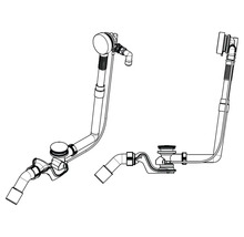 Dve súpravy vaňových výpustí na sanitárne použitie