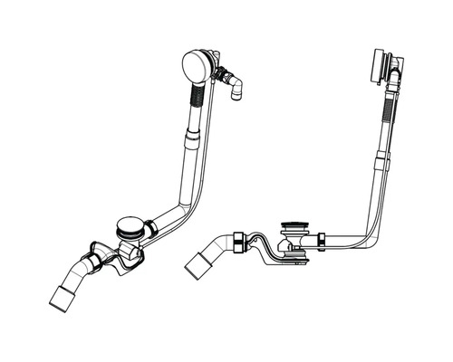 Dve súpravy vaňových výpustí na sanitárne použitie
