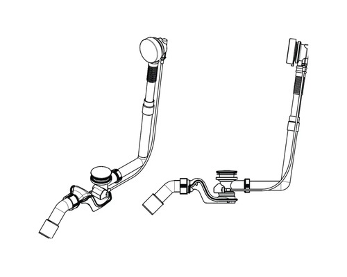 Vaňová odtoková a prepadová súprava, dve rôzne prevedenia