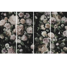 Štvordielna fototapeta s kvetinovým motívom