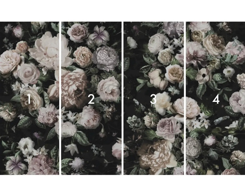 Štvordielna fototapeta s kvetinovým motívom