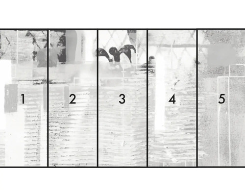 Fototapeta s abstraktným vzorom, pozostávajúca z piatich pruhov