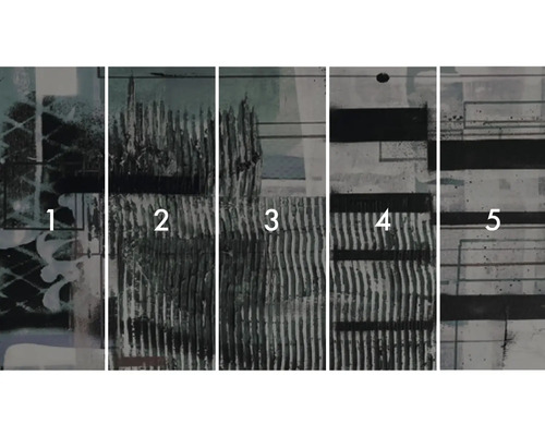 Päťdielny stenový panel s abstraktným vzorom