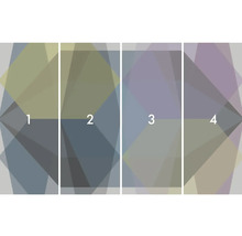 Štvordielny geometrický vzor pre nástenné dekorácie