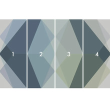 Vzor tapety s geometrickými tvarmi na štyroch pruhoch