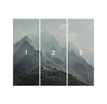 Trojdielna fototapeta s horskou krajinou