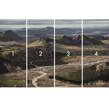 Štvordielna fototapeta s horskou krajinou