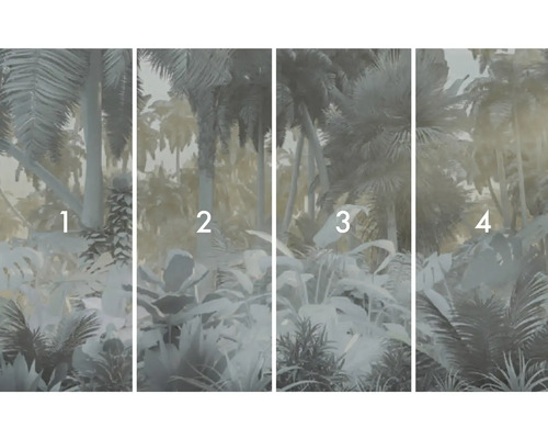 Štvordielna fototapeta s motívom džungle