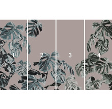 Štvordielna fototapeta s motívom listu monstera