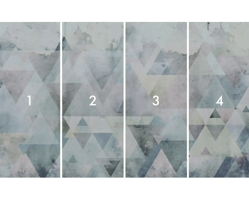 Štvordielna fototapeta s abstraktným trojuholníkovým vzorom