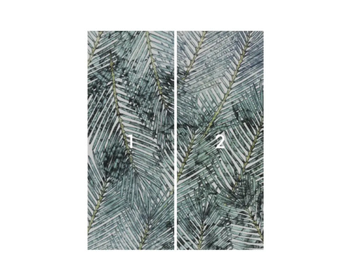 Dvojdielny vzor tapety s rastlinným motívom