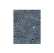 Foto tapeta so vzorom listov, skladajúca sa z dvoch častí