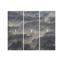 Foto tapeta pozostávajúca z troch častí s motívom lesa v hmle