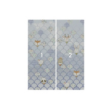 Dvojdielna nástenná maľba s motívmi zvierat a vzorom rybích šupín