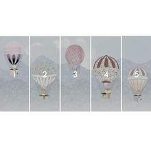 Fototapeta s teplovzdušnými balónmi a motívmi zvierat