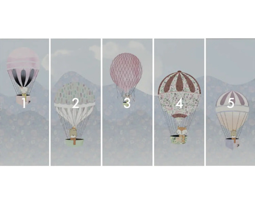 Fototapeta s teplovzdušnými balónmi a motívmi zvierat