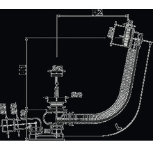 Technický nákres sifónu s rozmermi