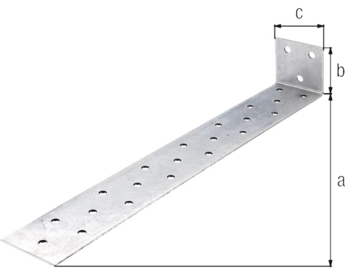 Dierovaný rohový konektor z kovu s rozmermi.