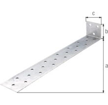 Kovový uholník s otvormi a rozmermi