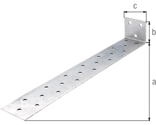 Kovový uholník s otvormi a rozmermi