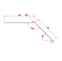 Technický nákres profilu s rozmermi a uhlami