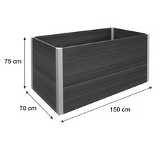 Kvetináč s rozmermi 75 cm výška, 70 cm šírka a 150 cm dĺžka