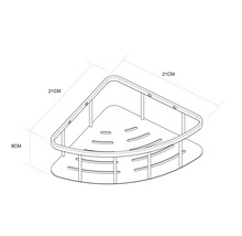 Rohová polica s rozmermi 21 x 21 x 8 cm