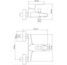Technický výkres armatúry s rozmermi