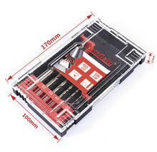 Sada vrtákov s rôznymi vrtákmi v priehľadnej plastovej krabičke značky Rattfield