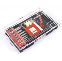 Sada vrtákov do dreva Pattfield rôznych veľkostí v plastovom boxe