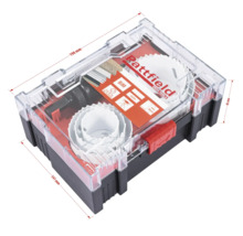 Sada dierových píl v úložnom boxe s rozmermi 190 mm x 141 mm x 85 mm