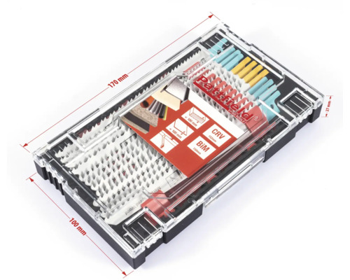 Sada nástrojov Patfield v priehľadnej krabici s rozmermi
