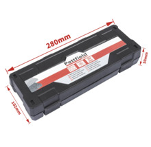 Kufrík na náradie Pattfield so súpravou sekáčov, šírka 280 milimetrov, výška 102 milimetrov a hĺbka 50 milimetrov