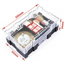 Sada drôtených kief Pattfield v priehľadnom plastovom kufríku s rozmermi.