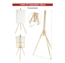 Poľný maliarsky stojan z dreva, maximálna výška 180 cm