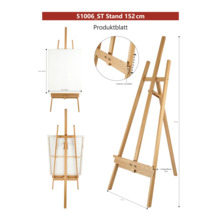 Drevený maliarsky stojan, výška 152 cm, plynule nastaviteľný