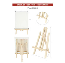 Drevený stolový stojan s plátnom a rozmermi