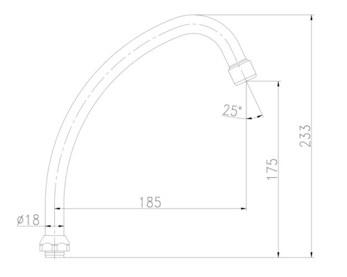 Technický výkres výtoku s rozmermi