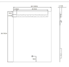 Technický výkres zrkadla s rozmermi