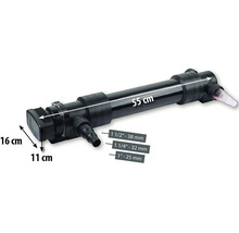 UV-C čistič vody s rozmermi 55 cm dĺžka, 16 cm výška a 11 cm hĺbka