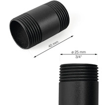 Čierna závitová vsuvka, dĺžka 40 mm a priemer 25 mm
