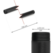 Obrázok zemného hrotu s rozmermi 700 mm dĺžky a 25 mm priemeru