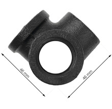 Čierna tvarovka T z temperovanej liatiny s rozmermi 46 mm