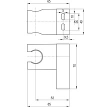 Technický nákres držiaka s rozmermi