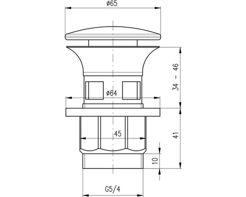 Technický nákres zdvíhatka ventilu s rozmermi