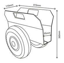 Technický nákres kolieska s rozmermi