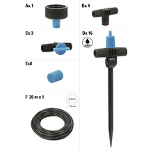 Komponenty pre kvapkovú závlahu v sade